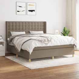 Łóżko kontynentalne z materacem, taupe, tkanina, 160x200 cm Lumarko!