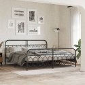 Metalowa rama łóżka z wezgłowiem i zanóżkiem, czarna, 200x200cm Lumarko!