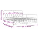 Metalowa rama łóżka z wezgłowiem i zanóżkiem, czarna, 200x200cm Lumarko!