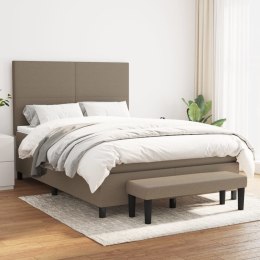 Łóżko kontynentalne z materacem, taupe, tkanina, 140x200 cm Lumarko!