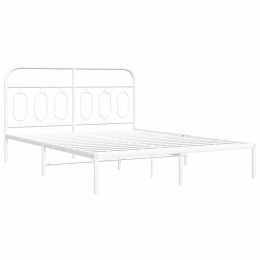 Metalowa rama łóżka z wezgłowiem biała, 140x200 cm Lumarko!