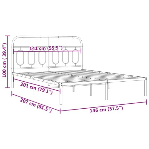 Metalowa rama łóżka z wezgłowiem biała, 140x200 cm Lumarko!