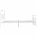 Metalowa rama łóżka z wezgłowiem i zanóżkiem, biała, 150x200 cm Lumarko!