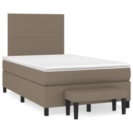 Łóżko kontynentalne z materacem, taupe, tkanina, 120x200 cm Lumarko!