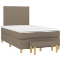 Łóżko kontynentalne z materacem, taupe, tkanina, 120x200 cm Lumarko!
