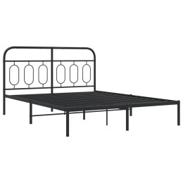 Metalowa rama łóżka z wezgłowiem czarna, 140x200 cm Lumarko!