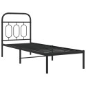 Metalowa rama łóżka z wezgłowiem, czarna, 75x190 cm Lumarko!