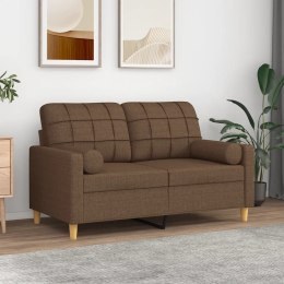 2-osobowa sofa z poduszkami, brązowa, 120 cm, tkanina Lumarko!