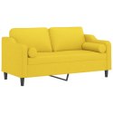 2-osobowa sofa z poduszkami, jasnożółta, 140 cm, tkanina Lumarko!