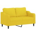 2-osobowa sofa z poduszkami, jasnożółta, 140 cm, tkanina Lumarko!