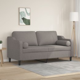 VidaXL 2-osobowa sofa z poduszkami, kolor taupe, 140 cm, tkanina