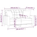 VidaXL 2-osobowa sofa z poduszkami, kremowa, 140 cm, sztuczna skóra Lumarko!