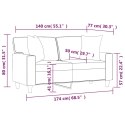 2-osobowa sofa z poduszkami, kremowa, 140 cm, sztuczna skóra Lumarko!