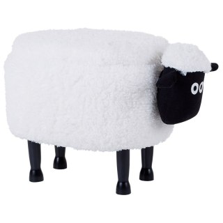Pufa zwierzak ze schowkiem biała SHEEP