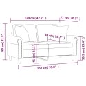 2-osobowa sofa z poduszkami, ciemnozielona, 120 cm, aksamit