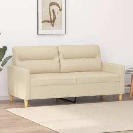 2-osobowa sofa, kremowa, 140 cm, tapicerowana tkaniną