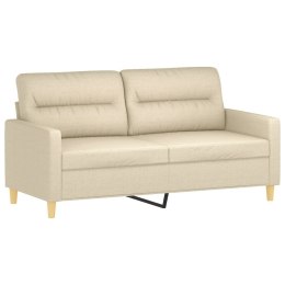 2-osobowa sofa, kremowa, 140 cm, tapicerowana tkaniną