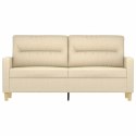 2-osobowa sofa, kremowa, 140 cm, tapicerowana tkaniną