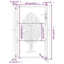 Furtka ogrodowa, antracytowa, 105x155 cm, stal, motyw drzewa