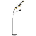 Lampa stojąca, 200 cm, 5 x E14, czarno-złota