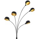 Lampa stojąca, 200 cm, 5 x E14, czarno-złota