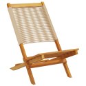 Składane krzesła ogrodowe, 4 szt, beżowe, lite drewno akacjowe