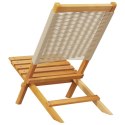 Składane krzesła ogrodowe, 4 szt, beżowe, lite drewno akacjowe
