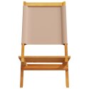 Składane krzesła ogrodowe, 4 szt, tkanina taupe i drewno
