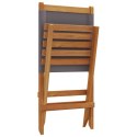 Składane krzesła ogrodowe, 6 szt, antracytowa tkanina i drewno