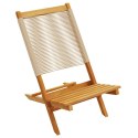 Składane krzesła ogrodowe, 8 szt, beżowe, lite drewno akacjowe