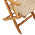 Składane krzesła ogrodowe, 8 szt, beżowy polirattan i drewno