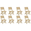Składane krzesła ogrodowe, 8 szt, 48,5x61,5x87 cm, akacja