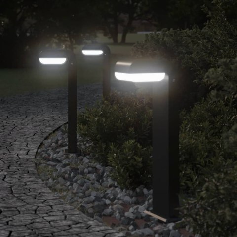 Zewnętrzne lampy stojące, 3 szt, czarne, 50 cm, aluminium