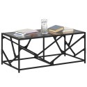 Stolik kawowy z czarnym, szklanym blatem, 98,5x50x41 cm, stal