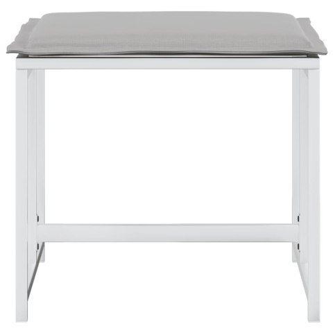 Krzesła ogrodowe z poduszkami, 4 szt, białe, stal i textilene