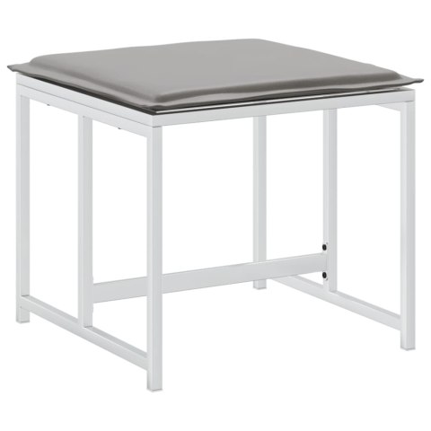 Krzesła ogrodowe z poduszkami, 4 szt, białe, stal i textilene