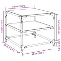 Stoliki kawowe ze szklanym blatem, 2 szt, 50x50x45 cm, stal