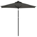 Parasol ogrodowy LED, stalowy słupek, antracyt, 225x225x212 cm