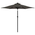 Parasol ogrodowy LED, stalowy słupek, antracyt, 225x225x212 cm