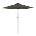 Parasol ogrodowy LED, stalowy słupek, antracyt, 225x225x212 cm