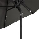 Parasol ogrodowy LED, stalowy słupek, antracyt, 225x225x212 cm