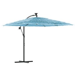 Parasol ogrodowy na stalowym słupku, niebieski, 246x246x230 cm