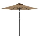 Parasol ogrodowy na stalowym słupku, taupe, 225x225x212 cm