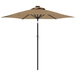 Parasol ogrodowy na stalowym słupku, taupe, 225x225x212 cm