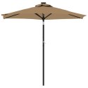 Parasol ogrodowy na stalowym słupku, taupe, 225x225x212 cm