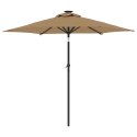 Parasol ogrodowy na stalowym słupku, taupe, 225x225x212 cm