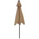 Parasol ogrodowy na stalowym słupku, taupe, 225x225x212 cm