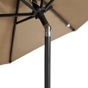 Parasol ogrodowy na stalowym słupku, taupe, 225x225x212 cm