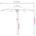 Parasol ogrodowy na stalowym słupku, taupe, 225x225x212 cm