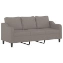 3-osobowa sofa z poduszkami, kolor taupe, 180 cm, tkanina